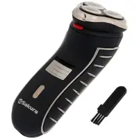 Электробритва Sakura SA-5414BK, АКБ, сеточная, 3 плавающие головки, триммер, чёрная Электробритва Sakura SA-5414BK, АКБ, сеточная, 3 плавающие головки, триммер, чёрная