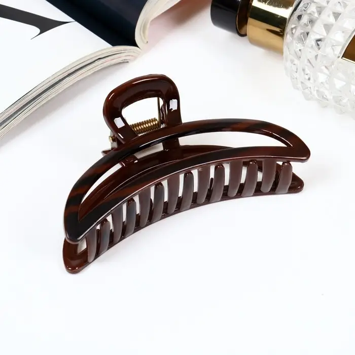 Краб для волос "Джуна" дуга, 8,5 см, коричневый