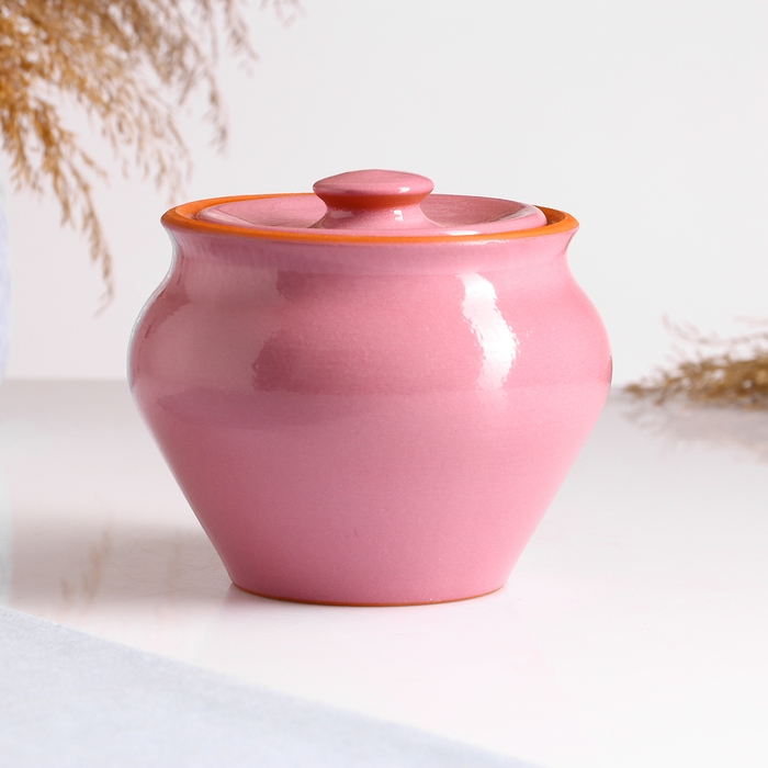 Горшочек под жаркое с крышкой  Горшочек под жаркое с крышкой "Вятский" 0,6л, розовый