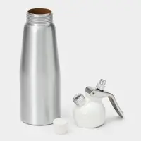 Сифон для взбивания сливок и газировки KONFINETTA, 500 мл, 3 насадки, алюминий, серебристый