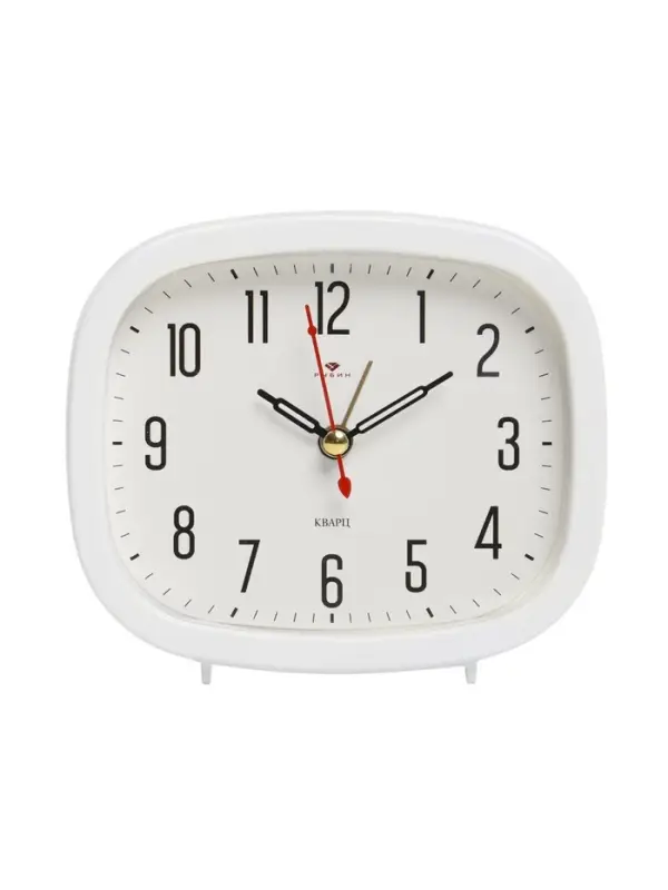 Будильник-часы настольные &laquo;Классика&raquo;, 12.5&times;10.5 см, от батарейки АА, белый