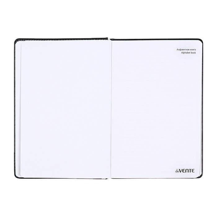 Телефонная книга А5, 64 листа deVENTE. Wild, твердая обложка из искусственной кожи с поролоном, кремовый блок 70 г/м2, чёрный Телефонная книга А5, 64 листа deVENTE. Wild, твердая обложка из искусственной кожи с поролоном, кремовый блок 70 г/м2, чёрный