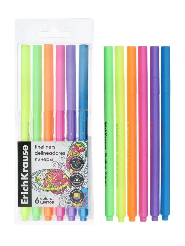 Набор ручек капиллярных 6цв ErichKrause Art Spirit Neon