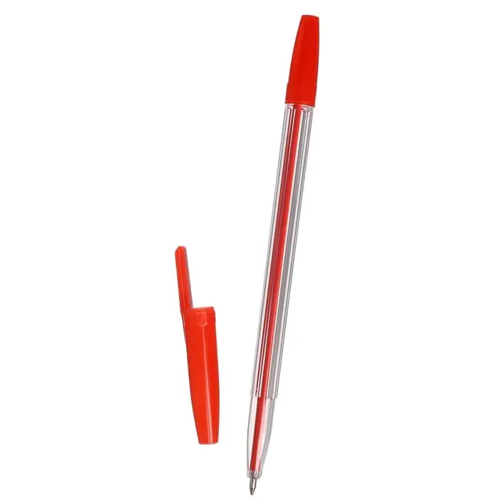 Набор ручек шариковых, 6 цветов, корпус прозрачный с цветными колпачками Набор ручек шариковых, 6 цветов, корпус прозрачный с цветными колпачками