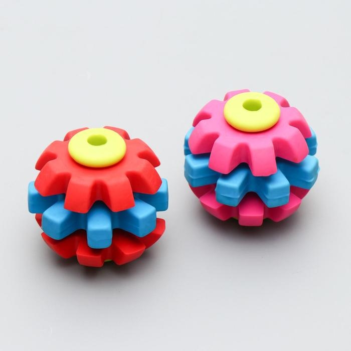 Игрушка жевательная Игрушка жевательная "Неровности судьбы", TPR, 7 см, жёлтая/красная/голубая