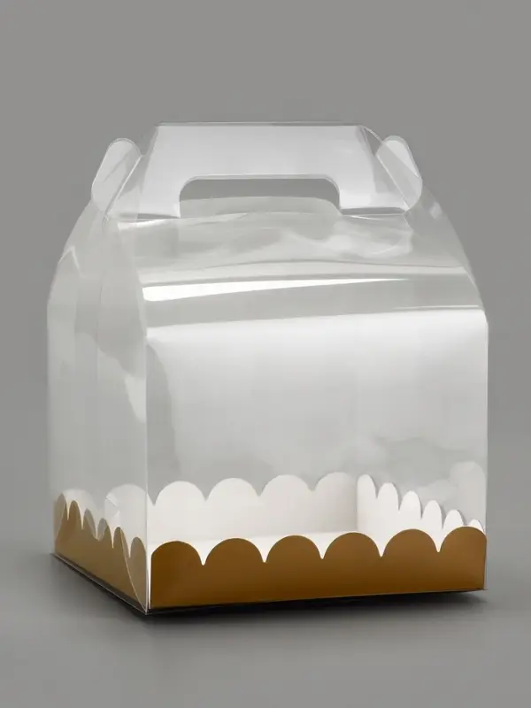 PVC Коробка для бенто - торта, прозрачная, 16&times;16&times;12 см