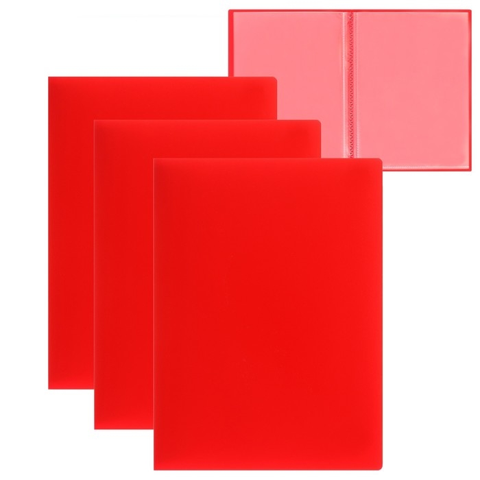 Набор папок А5, 20 вкладышей, Calligrata, красные, 3 штуки Набор папок А5, 20 вкладышей, Calligrata, красные, 3 штуки