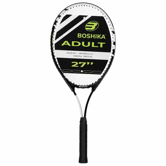 Ракетка для большого тенниса BOSHIKA ADULT, алюминий, 27'', чёрно-белая