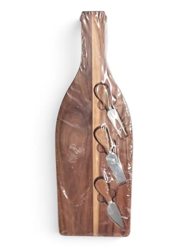 Набор для подачи сыра Magistro Bottle, 3 ножа, 48&times;17&times;1.5 см, акация