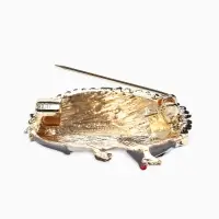 Брошь &laquo;Ежик&raquo; с цветами, цвет серый в серебре