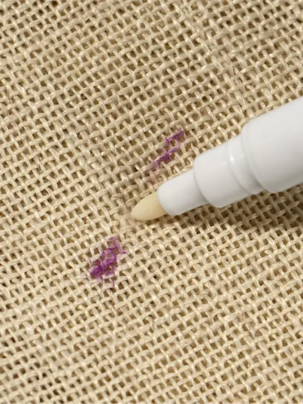 Маркер для ткани двусторонний, 16 см, самоисчезающий, удалитель чернил, фиолетовый, белый