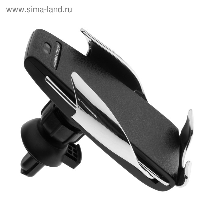 Держатель телефона, беспроводная зарядка, сенсорный захват 6-9.5 см, хром Держатель телефона, беспроводная зарядка, сенсорный захват 6-9.5 см, хром