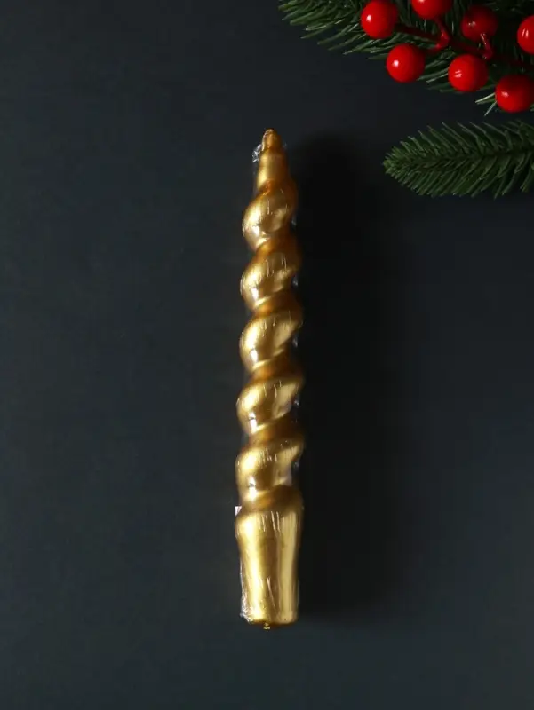 Свеча витая Свеча витая "LUXURY" 25*180 мм, лакированная, золото