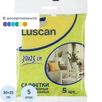 Салфетки хозяйственные Luscan универсальн вискоза 60-70г/м2 30х25 см 5шт/уп
