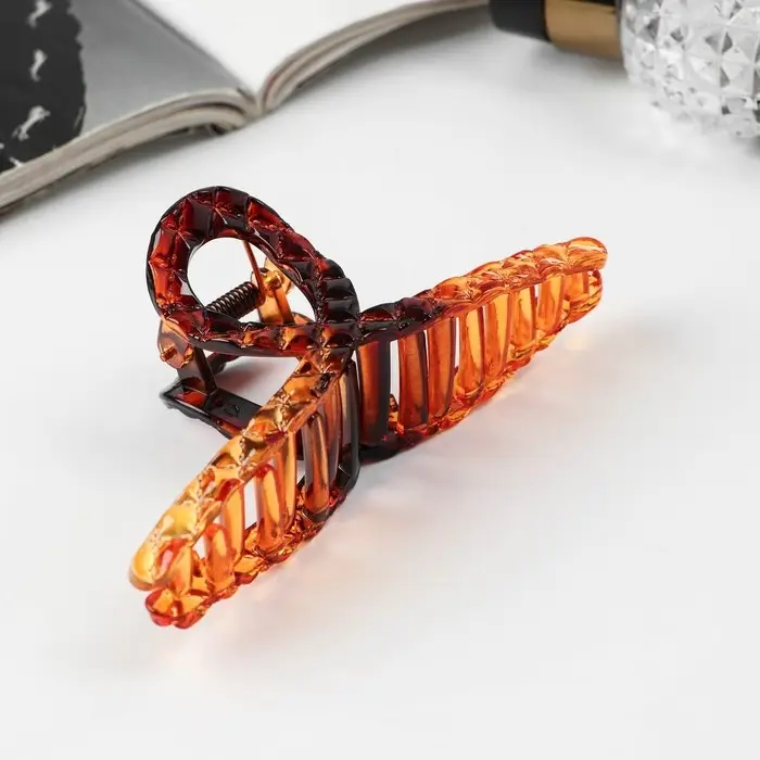 Крабик для волос «Кофейный», петля рельеф, 11 см Крабик для волос «Кофейный», петля рельеф, 11 см