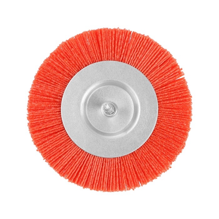 Щетка нейлоновая для дрели ТУНДРА, со шпилькой, плоская, 125 мм Щетка нейлоновая для дрели ТУНДРА, со шпилькой, плоская, 125 мм