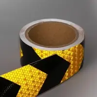 Светоотражающая лента, самоклеящаяся, черно-желтая, 5 см &times; 5 м
