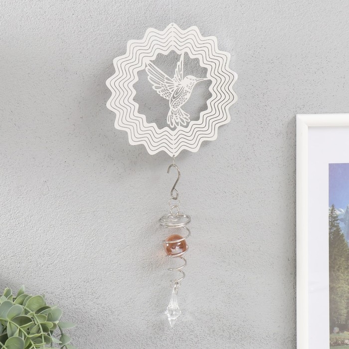 Ветряной колокольчик металл 3D Ветряной колокольчик металл 3D "Колибри" с бусиной 13,5х13,5х31 см