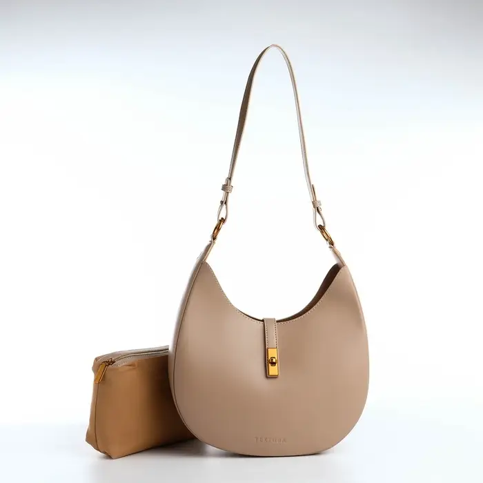 Сумка женская багет TEXTURA на молнии, 27&times;9&times;23 см, бежевая