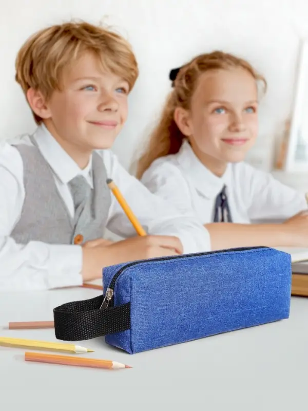 Пенал школьный на молнии Calligrata, 1 отделение, объёмный, синий