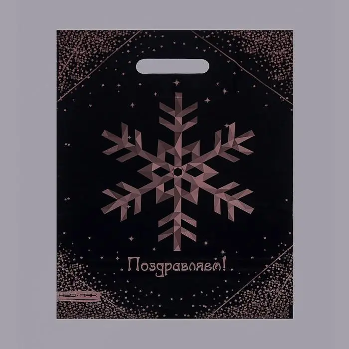Пакет «Елка Снежинка», полиэтиленовый с вырубной ручкой, л 30×40 см