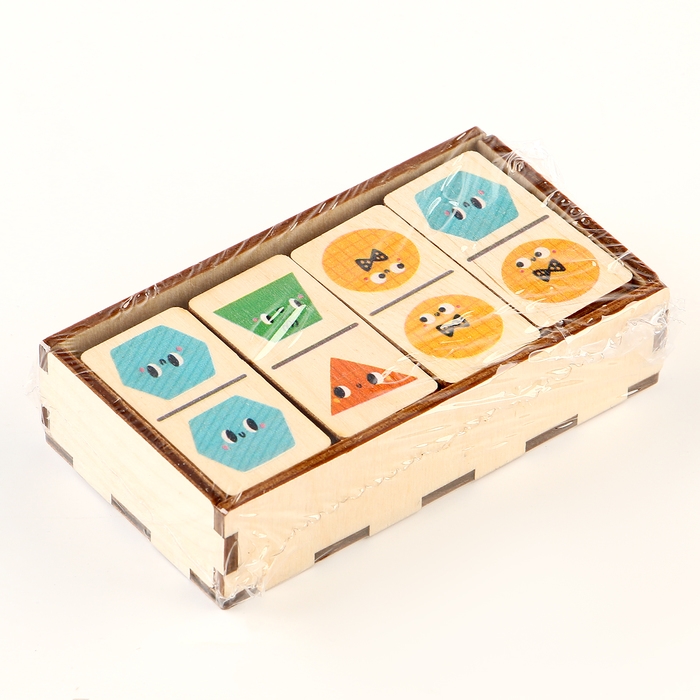 Домино деревянное &laquo;Фигуры&raquo; 28 фишек 50х25 мм