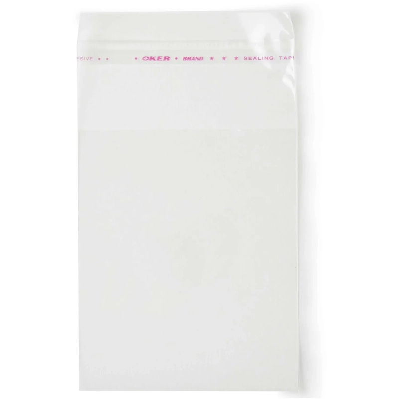 Пакет БОПП 80x100мм +40мм клапан со скотчем 25 мкм 100 шт/уп&nbsp;&nbsp;&nbsp;&nbsp;