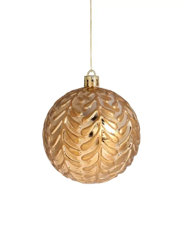 Ёлочные игрушки &laquo;Мадлен&raquo; веточки, шары новогодние, набор d=8 см, 3 шт., МИКС