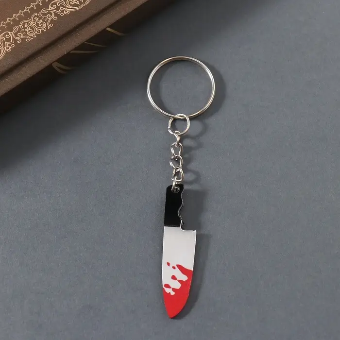 Брелок акрил зеркальный "Окровавленный нож" 4,5х1х0,4 см