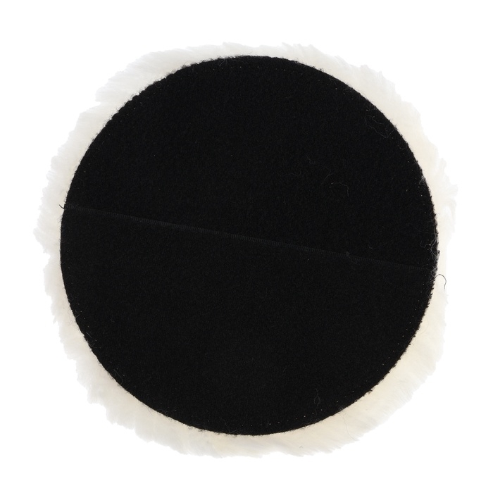 Круг полировальный под липучку ТУНДРА, натуральный мех, 180 мм