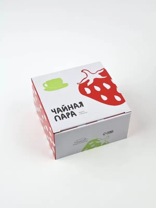 Чайная пара «Клубничка», 300 мл