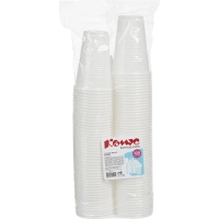 Стакан одноразовый 200мл белый для хол/гор., эконом, КОМУС ПП 100шт/уп