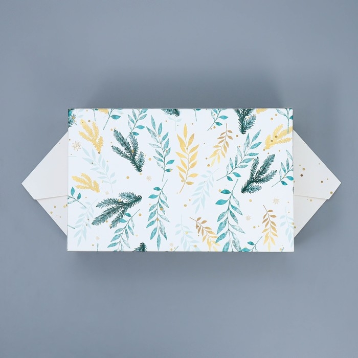 Коробка - конфета подарочная новогодняя складная «Акварельный новый год», 18 х 28 х 10 см, Новый год Коробка - конфета подарочная новогодняя складная «Акварельный новый год», 18 х 28 х 10 см, Новый год