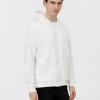 Толстовка унисекс оверсайз на молнии Zippy Terry, белая, размер XL/XXL
