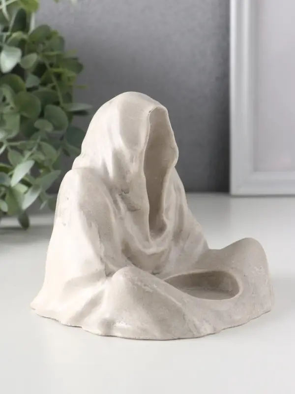 Подсвечник «Безликий», 11×11×11.5 см, серый