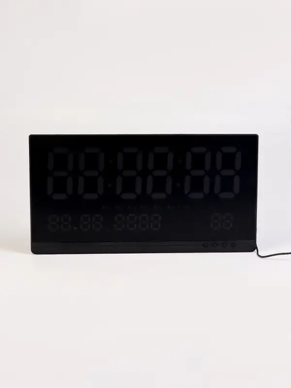Часы электронные настенные, 47.5&times;25.3 см, синие цифры