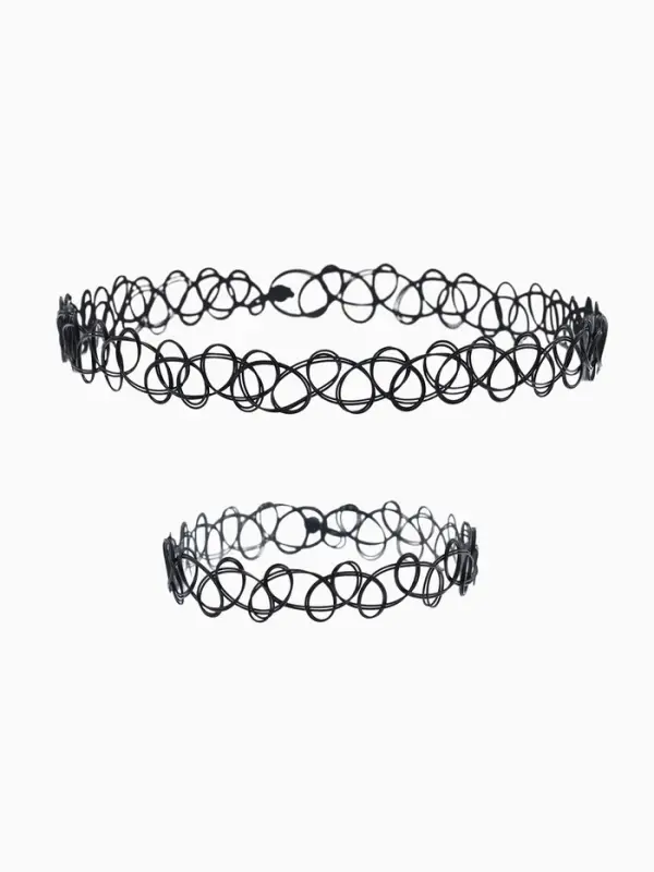 Набор 2 предмета: чокер, браслет &laquo;Классика&raquo;, чёрный, 30 см