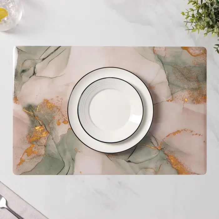 Салфетки сервировочные на стол Доляна &laquo;Мрамор&raquo;, 4 шт., 30&times;45 см