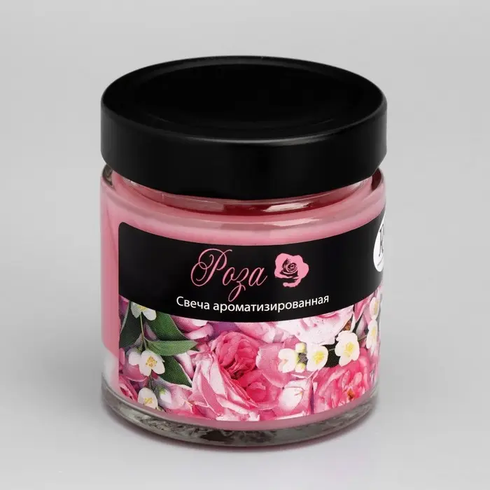 Свеча в банке ароматическая Свеча в банке ароматическая "Роза", 25 ч