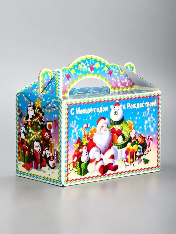 Подарочная новогодняя коробка &laquo;Яркий Новый год&raquo;, Чемоданчик средний 20&times;12&times;19 см