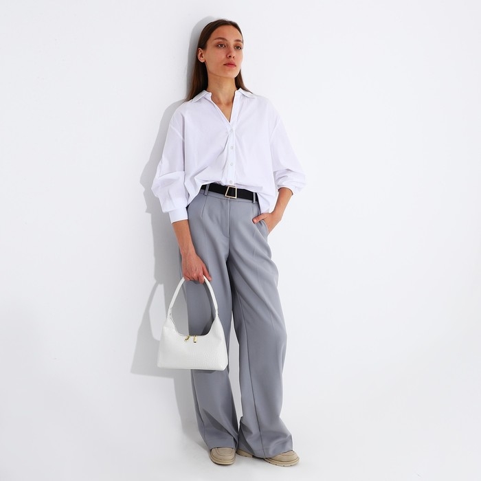 Сумка-багет на молнии, цвет белый Сумка-багет на молнии, цвет белый