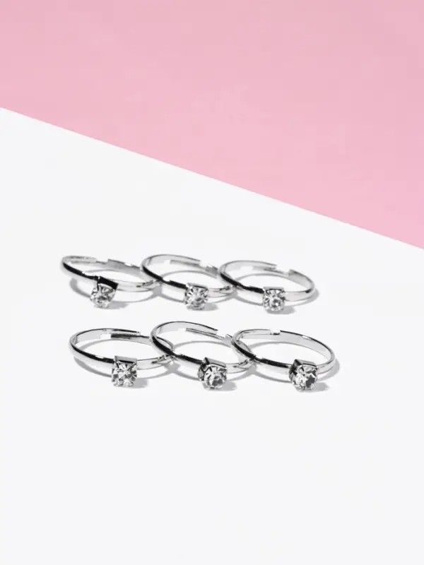 Кольцо &laquo;Выбражулька. Как у мамы&raquo;, кристалл 3 мм, белое в серебре, безразмерное