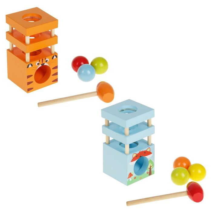 Стучалка «Животные», молоточек , три шарика, виды МИКС Стучалка «Животные», молоточек , три шарика, виды МИКС