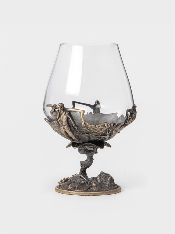 Бокал для коньяка 550 мл Бокал для коньяка 550 мл "Рыбалка", подарочный, бронза