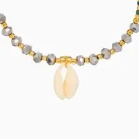 Браслет "Лила" длина 16 см, цв. серый, золотистый Браслет "Лила" длина 16 см, цв. серый, золотистый