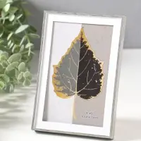 Фоторамка пластик 10х15 см "Современная классика" серый и белый 16х10,8х1,5 см