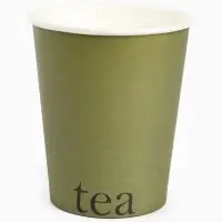 Стаканы одноразовые бумажные для чая, цвет оливковый, 10 шт, 250 мл