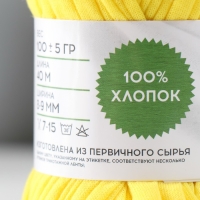 Пряжа трикотажная 100% хлопок "Лентино mini" 100 гр 40 м цвет 24 ананасовый