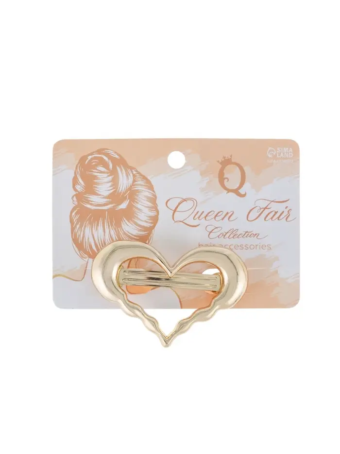 Заколка - автомат для волос QF &laquo;Биатрикс&raquo; сердце, 6.5 см, золото