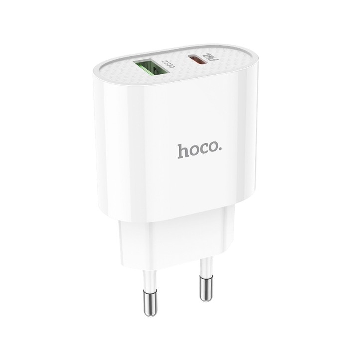Сетевое зарядное устройство Hoco C95A, Type-C - PD 20 Вт 3 А, USB QC3.0 - 18 Вт 3 А, белый Сетевое зарядное устройство Hoco C95A, Type-C - PD 20 Вт 3 А, USB QC3.0 - 18 Вт 3 А, белый